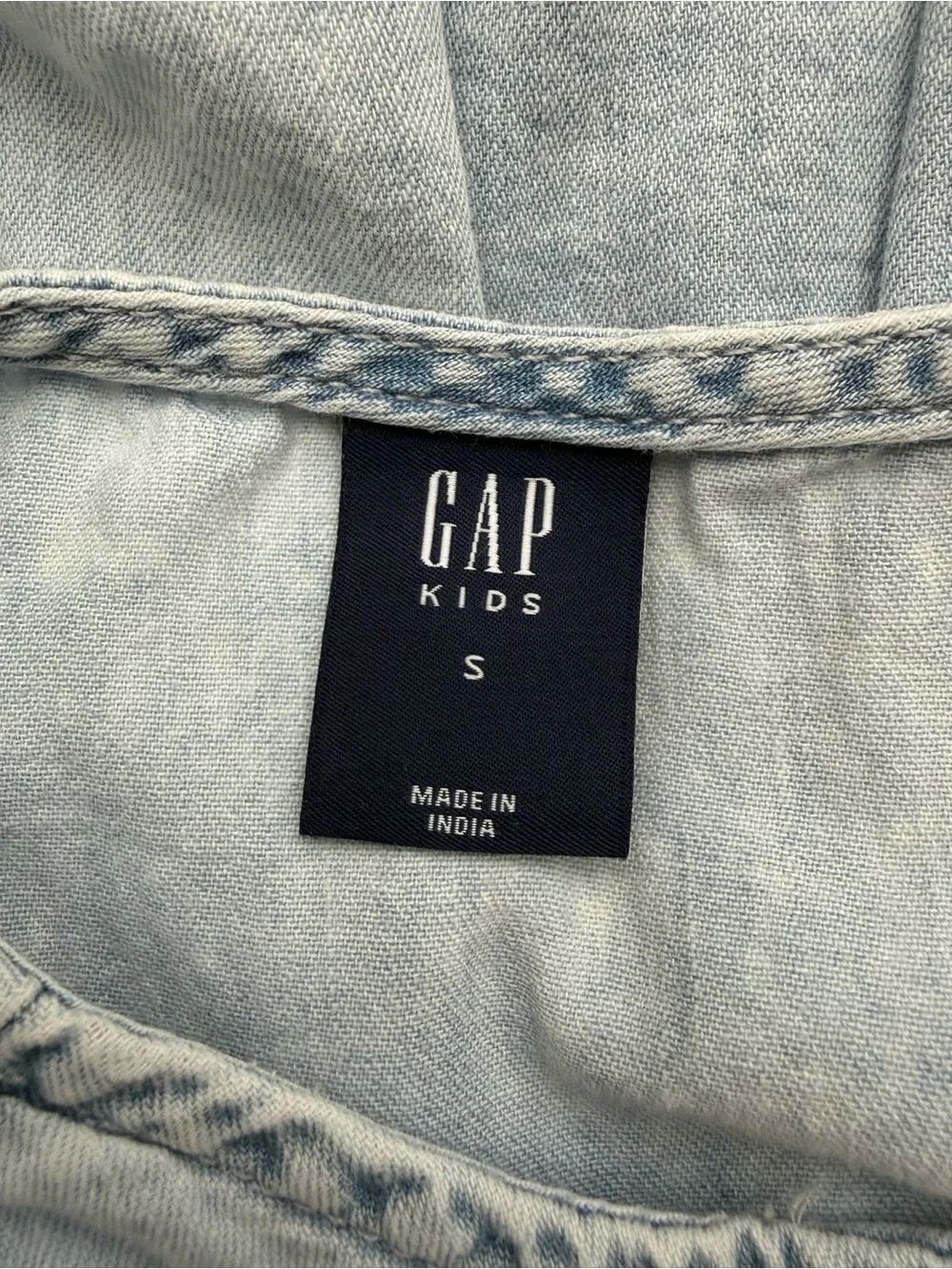 GAP Girls Light Wash Tiered Denim-Style Dress - Pale Blue